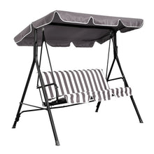 Load image into Gallery viewer, 3 Person Swing Outdoor Patio Canopy Awning Yard Furniture Hammock Steel-coffee