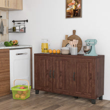 Load image into Gallery viewer, 3-Door Buffet Sideboard with Adjustable Shelves and Anti-Tipping Kits-Brown