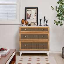 Load image into Gallery viewer, 3-Drawer Rattan Dresser Chest with Anti-toppling Device-Brown