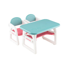 Load image into Gallery viewer, Kids Table and Chair Set with Building Blocks-Pink & Blue
