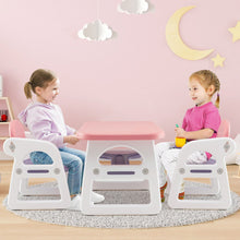Load image into Gallery viewer, Kids Table and Chair Set with Building Blocks-Pink & Purple