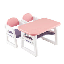 Load image into Gallery viewer, Kids Table and Chair Set with Building Blocks-Pink & Purple