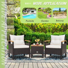 Load image into Gallery viewer, 3 Pieces Patio Rattan Furniture Set with Removable Cushion