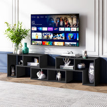 Load image into Gallery viewer, 3 Pieces Console TV Stand for TVs up to 65 Inch with Shelves-Black