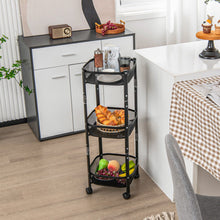 Load image into Gallery viewer, 3-Tier Rotating 1-Second folding Storage Rack Metal-Square