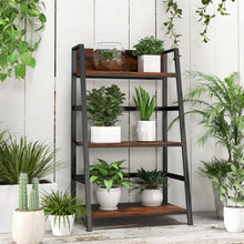 Load image into Gallery viewer, 3-Tier Ladder Industrial Bookshelf with Metal Frame