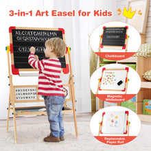 Load image into Gallery viewer, 3-in-1 Wooden Art Easel for Kids with Drawing Paper Roll