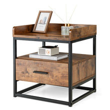 Load image into Gallery viewer, 3-tier Nightstand with Drawer and Raised Top Baffles
