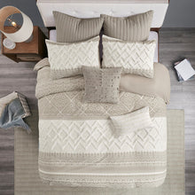 Load image into Gallery viewer, Mila Cotton Printed Duvet Cover Set With Chenille King/Cal King II12-1127 By Olliix