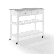 Load image into Gallery viewer, Chloe Stainless Steel Top Kitchen Island/Cart White/Stainless Steel