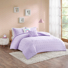 Load image into Gallery viewer, Urban Habitat Kids Callie 100% Cotton Jacquard Pom Pom 5Pcs Comforter Set - Full/Queen - Lavender UHK10-0127 By Olliix