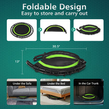 Load image into Gallery viewer, 40 Inch Foldable Fitness Rebounder with Resistance Bands Adjustable Home-Green