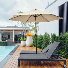 Load image into Gallery viewer, 9 ft Outdoor Market Patio Table Umbrella Push Button Tilt Crank Lift-Beige