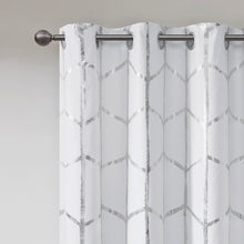 Load image into Gallery viewer, Intelligent Design Raina 100% Polyester Total Blackout Metallic Print Grommet Top Curtain Panel ID40-1808 By Olliix