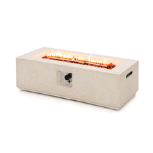 Load image into Gallery viewer, 42 Inch 50 000 BTU Rectangle Terrazzo Fire Pit Table with PVC Cover-White