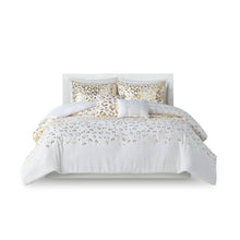 Load image into Gallery viewer, Intelligent Design Lillie 100% Polyester Brushed Metallic Printed Duvet Cover Set - Twin/Twin XL - Ivory/Gold ID12-1868 By Olliix