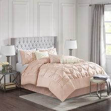 Load image into Gallery viewer, Madison Park Laurel 100% Polyester Polyoni Pieced With Tufted 7 Piece Comforter Set - Full - Blush MP10-6644 By Olliix