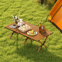 Load image into Gallery viewer, Folding Lightweight Aluminum Camping Table with Wood Grain-L