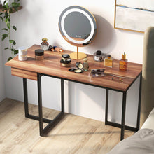 Load image into Gallery viewer, 48" Computer Desk with Metal Frame and Adjustable Pads-Walnut