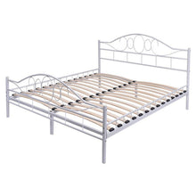 Load image into Gallery viewer, Black Steel Bed Frame with Wood Slats-Twin size