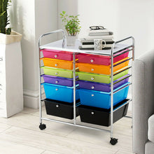 Load image into Gallery viewer, 12 Drawers Rolling Cart Storage Scrapbook Paper Organizer Bins-Multicolor