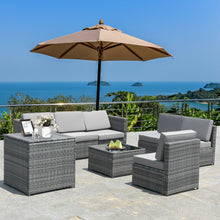 Load image into Gallery viewer, 8 Pcs Outdoor Patio Furniture Set Rattan Wicker Sofa Set