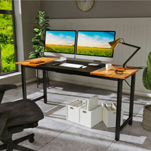 Load image into Gallery viewer, 63 Inch Home Office Computer Desk with Heavy Duty Steel Frame