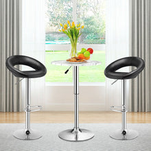 Load image into Gallery viewer, Set of 2 Bar Stools Adjustable PU Leather Swivel Chairs-Black