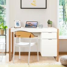 Load image into Gallery viewer, Modern Computer Desk Study Table Writing Workstation with Cabinet and Drawer-White