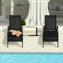 Load image into Gallery viewer, 2 Pcs Outdoor Patio Lounge Chair Chaise Fabric with Adjustable Reclining Armrest