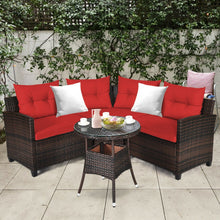 Load image into Gallery viewer, 4 Pieces Outdoor Cushioned Rattan Furniture Set-Red