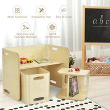 Load image into Gallery viewer, 3 Pieces Kids Wooden Table and Chair Set