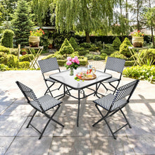 Load image into Gallery viewer, Set of 4 Patio Folding Rattan Dining Chairs for Camping and Garden
