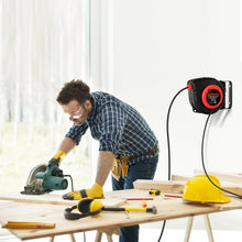 Load image into Gallery viewer, 50ft Retractable Extension Cord Reel with Triple Tap Outlet