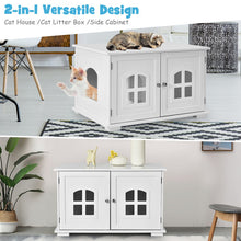 Load image into Gallery viewer, Large Wooden Cat Litter Box Enclosure Hidden Cat Washroom with Divider