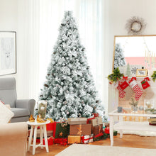 Load image into Gallery viewer, 7 Feet Snow Flocked Christmas Tree with Pine Cone and Red Berries