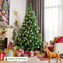 Load image into Gallery viewer, Pre-lit Hinged Christmas Tree wth Glitter Tips and Pine Cones