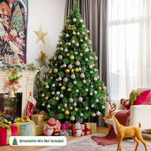 Load image into Gallery viewer, Pre-lit Hinged Christmas Tree wth Glitter Tips and Pine Cones-8 ft