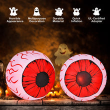 Load image into Gallery viewer, 2 Pack 3 Feet Halloween Inflatable Eyeballs with Air Blower