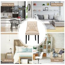 Load image into Gallery viewer, Modern Upholstered Button-Tufted Dining Chair with Naild Trim-Beige