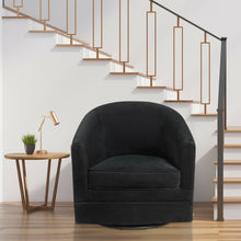 Load image into Gallery viewer, Modern Swivel Barrel Chair with Metal Base