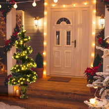 Load image into Gallery viewer, 4 Feet Pre-lit Spiral Entrance Artificial Christmas Tree with Retro Urn Base