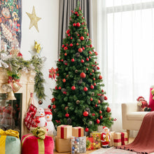 Load image into Gallery viewer, Pre-lit Christmas Hinged Tree with Red Berries and Ornaments-7 ft