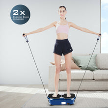 Load image into Gallery viewer, Mini Vibration Fitness Plate Machine with Remote Control and Loop Bands-Blue