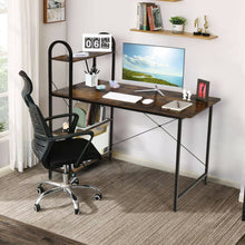 Load image into Gallery viewer, 48-Inch Reversible Computer Desk with Storage Shelf-Rustic Brown
