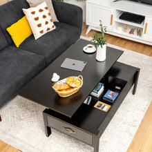 Load image into Gallery viewer, 47 Inch Lift Top Coffee Table with Hidden Compartment and Drawers-Black