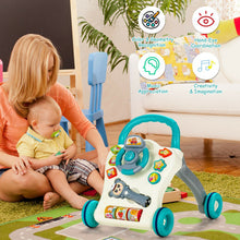 Load image into Gallery viewer, Baby Walker Sit-to-Stand Learning Walker with Projection Music Wand-Blue