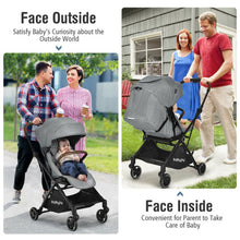 Load image into Gallery viewer, 2-in-1 Convertible Aluminum Baby Stroller with Adjustable Canopy-Gray