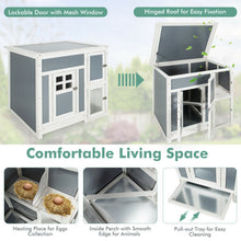 Load image into Gallery viewer, 63 Inch Large Wooden Chicken Coop with Run Box and PC Roof