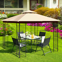 Load image into Gallery viewer, 10 x 10 Feet L-Shaped Patio Canopy Gazebo Outdoor 2-Tier Steel Tent-Beige